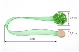 Upinacz dekoracyjny z magnesem kwiatek zielony x2 - Akcesoria do wystroju okien - miniaturka - grafika 1