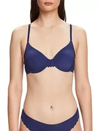 Biustonosze - ESPRIT Biustonosz z fiszbinami z mikrofibry z zakrzywioną krawędzią, ciemnoniebieski, 80B - miniaturka - grafika 1