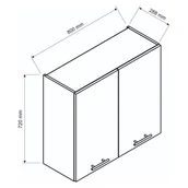 Szafki kuchenne - Szafka kuchenna wisząca z ociekaczem 80 VITA W80SU ALU biała połysk - miniaturka - grafika 1