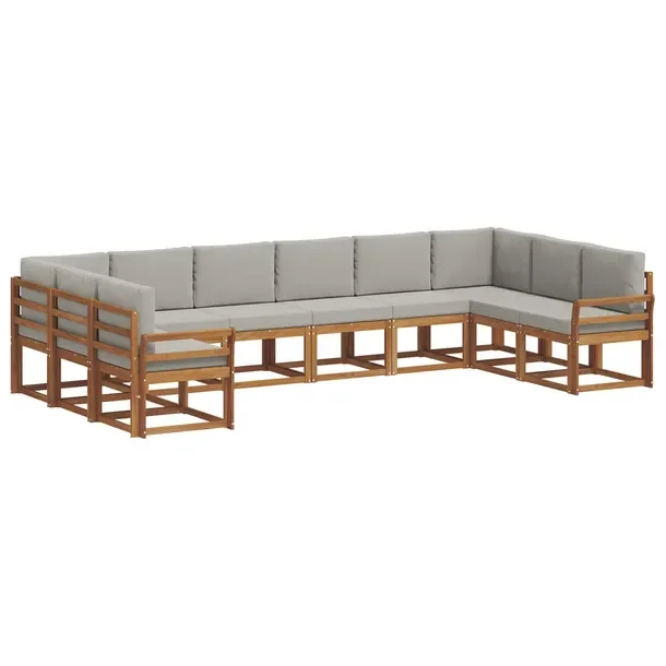 Modułowy zestaw sofy narożnej z litego drewna akacjowego do ogrodu i tara