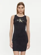 Sukienki - Calvin Klein Jeans Sukienka letnia Archival Monologo J20J223069 Czarny Slim Fit - miniaturka - grafika 1
