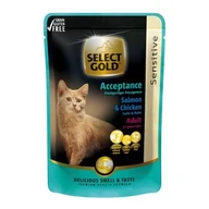 Mokra karma dla kotów - SELECT GOLD Adult Acceptance Kurczak z Wątrobą i Łososiem 12x85 g - miniaturka - grafika 1
