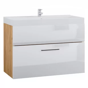Szafka pod umywalkę LUPO LP2 dąb artisan / biały połysk - Szafki łazienkowe - miniaturka - grafika 1