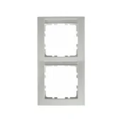 Klawisze i ramki - Hager polo Ramka podwójna pionowa z polem opisowym śnieżnobiały połysk S.1 10128919 10128919 - miniaturka - grafika 1