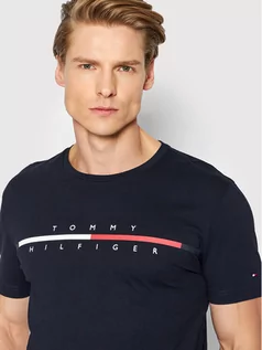 Koszulki męskie - Tommy Hilfiger T-Shirt Split Logo MW0MW22128 Granatowy Regular Fit - grafika 1
