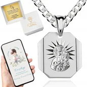 Biżuteria dla dzieci - Srebrny łańcuszek z medalikiem Matki Boskiej dla dziecka na święcenie 45 cm - miniaturka - grafika 1