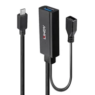 Huby USB - Lindy 43344 huby i koncentratory USB 3.2 Gen 1 (3.1 Gen 1) Type-C 5000 Mbit/s Czarny - miniaturka - grafika 1