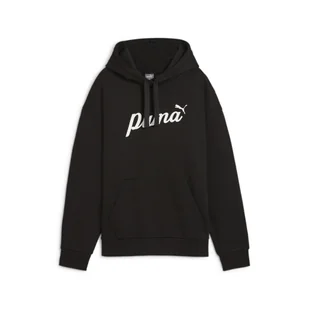 Damska bluza z kapturem ESS+ Script PUMA Black White Rubber - Bluzy sportowe damskie - miniaturka - grafika 1