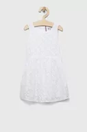 Sukienki i spódniczki dla dziewczynek - Tommy Hilfiger sukienka dziecięca kolor biały mini rozkloszowana - miniaturka - grafika 1