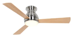 Energooszczędny wentylator sufitowy z oświetleniem LED i pilotem Eco Pallas chromowane łopatki klon / buk 116 cm - Wentylatory sufitowe - miniaturka - grafika 1