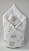Rożki i beciki - Rożek  otulacz bawełniany  75x75 cm - Chmurkowe misie - miniaturka - grafika 1