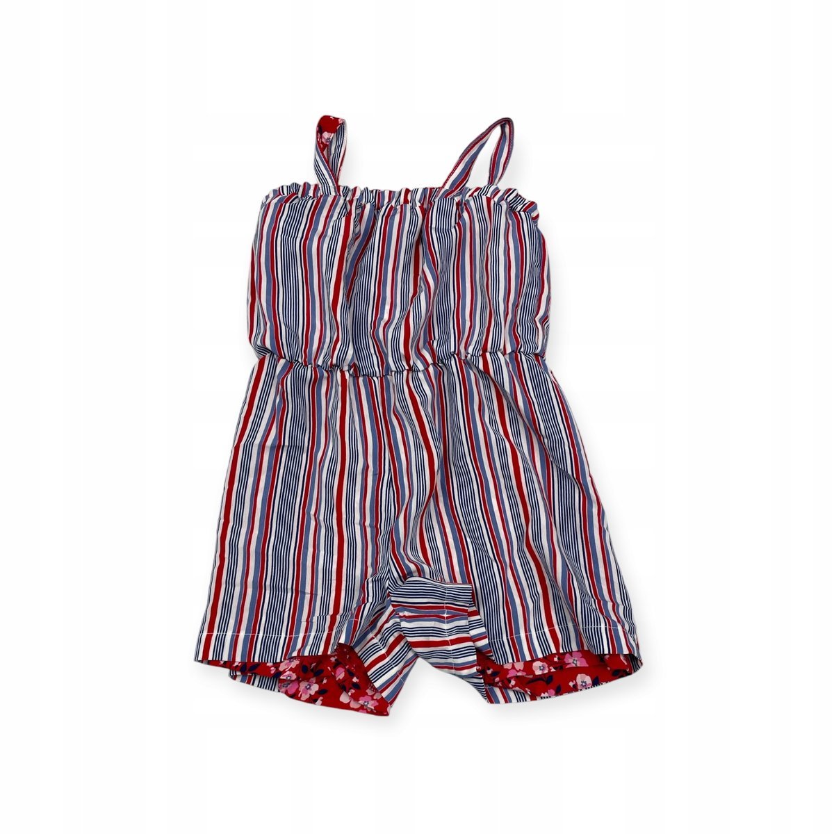 Kombinezon dziewczęcy dwustronny paski i kwiaty 2in1 5 lat