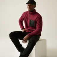 Bluzy sportowe męskie - Regatta Polar męski z suwakiem 1/2 Frankie Burgundowy, Rozmiar: 5XL - miniaturka - grafika 1