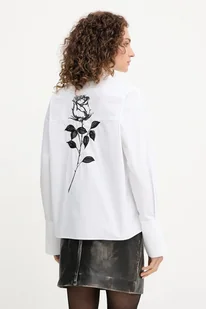 Patrizia Pepe koszula bawełniana damska kolor biały relaxed z kołnierzykiem klasycznym 8C0794 A634 - Koszule damskie - miniaturka - grafika 1