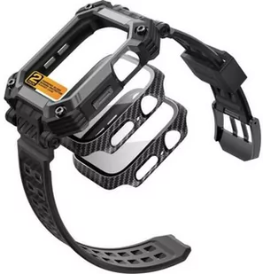 Supcase Etui z paskiem + 2 szkła UB Pro do Apple Watch 45/44 mm, czarne - Akcesoria do smartwatchy - miniaturka - grafika 1