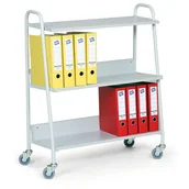 Wózki magazynowe - B2B Partner Wózek biurowy na segregatory, szare półki 3624 - miniaturka - grafika 1