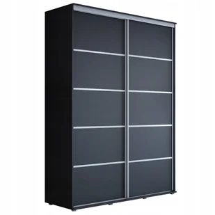 Szafa przesuwna MAJA PLUS 130 x 242 x 61cm czarny mat, bez lustra - Szafy Szafa przesuwna MAJA PLUS 130 x 242 x 61cm czarny mat, bez lustra - Szafy - miniaturka - grafika 1