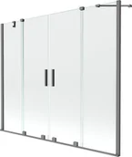 Parawany nawannowe - Mexen Velar Duo parawan nawannowy 2-skrzydłowy rozsuwany 200 x 150 cm, transparent, gun metal - 896-200-000-02-95 - miniaturka - grafika 1