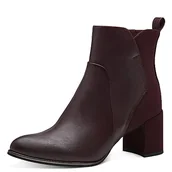 Botki damskie - Marco Tozzi Damskie 2-25096-41 botki na obcasie, bordowe comb, 37 EU, Bordeaux Comb, 37 eu - miniaturka - grafika 1
