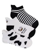 Skarpetki dla dzieci - Skarpety Stopki Biało-Czarne Z Krówką Na Zapiętce 3Pak 36-41 Yoclub - YoClub - miniaturka - grafika 1