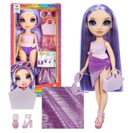 Lalki dla dziewczynek - Rainbow High Swim & Style Violet Willow Letnia Lalka + Akcesoria - miniaturka - grafika 1