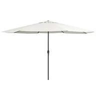 Parasole ogrodowe - vidaXL Parasol ogrodowy na stalowym słupku, 400 cm, piaskowy biały vidaXL - miniaturka - grafika 1