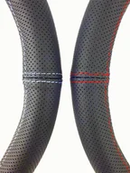Akcesoria motoryzacyjne - Pokrowiec na kierownice Skóra Perforowana Red Blue - miniaturka - grafika 1