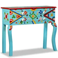 Konsole i sekretarzyki - Niebieska drewniana konsola do salonu - Fosi - miniaturka - grafika 1