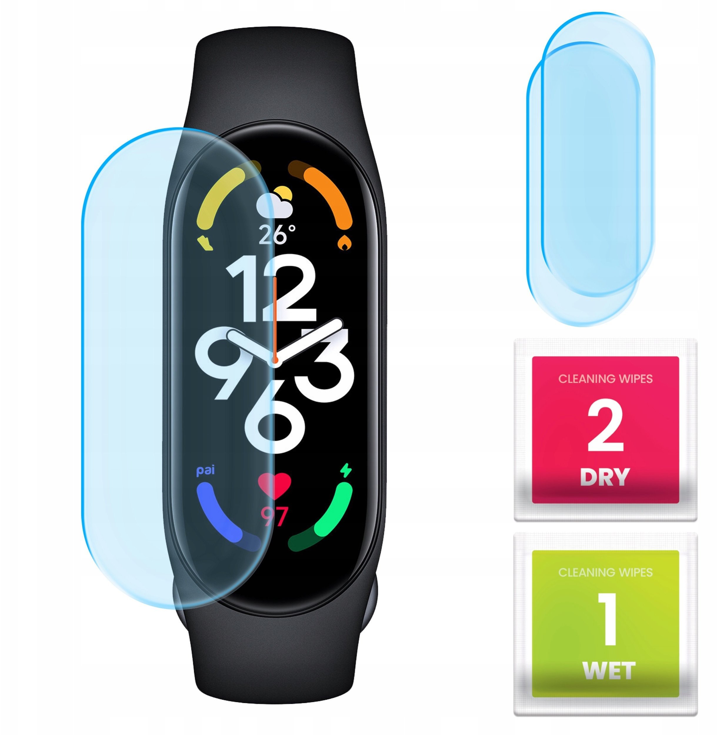 2-PAK Szkło Hybrydowe do Xiaomi Smart Band 7 / 7 Pro Szkiełko, Ochronne