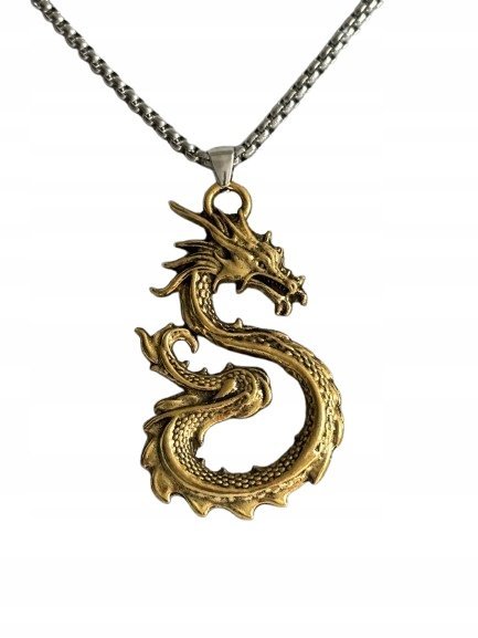 Naszyjnik Wisiorek Smok Chiński Mitologia Dragon Fantasy Gaming Prezent