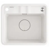 Zlewozmywaki - DEANTE Zlewozmywak 50x44 MOMI alabaster, elementy stalowe, k.pneum. ZKM_A103 - miniaturka - grafika 1