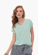 Koszulki i topy damskie - T-shirt z dekoltem V, Comfort Fit, T-SKY - miniaturka - grafika 1