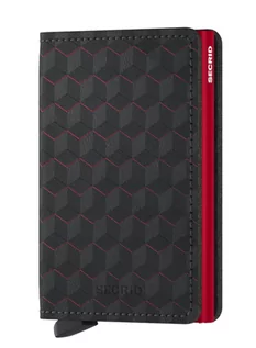 Portfele - Mały portfel RFID Secrid Slimwallet Optical - black / red - grafika 1