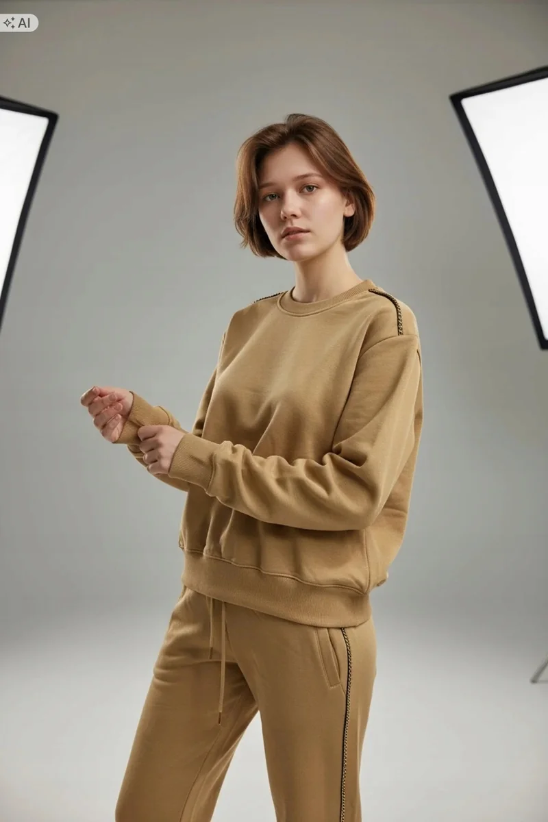DRES KOMPLET DAMSKI MELANŻOWY Z LAMPASEM SPORTOWY XL 5IA