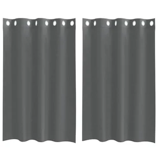 vidaXL Zasłony woalowe z przelotkami 2 szt. Ciemnoszary 140x175 cm - Zasłony - miniaturka - grafika 1