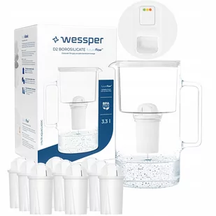Szklany dzbanek filtrujący Wessper FutureFlow Aquaclassic + 10x Filtr Wkład - Dzbanki filtrujące - miniaturka - grafika 1