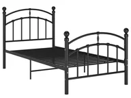 Łóżka - Czarne Metalowe Łóżko Pojedyncze 100X200 Cm A4-F04 - miniaturka - grafika 1