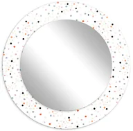 Lustra - Białe okrągłe lustro w szklanej ramie w kropki B1-M34 - miniaturka - grafika 1