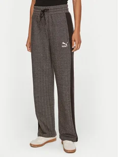 Puma Spodnie dresowe T7 High Waist Track 626798 01 Szary Regular Fit - Spodnie sportowe damskie - miniaturka - grafika 1
