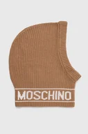 Czapki damskie - Moschino kominiarka wełniana kolor beżowy M3136 65414 - miniaturka - grafika 1