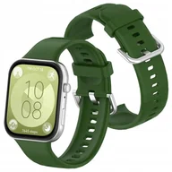 Akcesoria do smartwatchy - Pasek Bizon Strap Watch Silicone Pro do Huawei Watch Fit 3, ciemnozielony - miniaturka - grafika 1