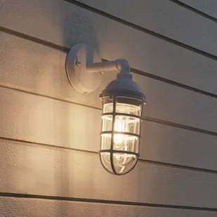 Konstsmide Kinkiet zewnętrzny Olbia, biały, aluminium, wysokość 33 cm - Lampy ogrodowe - miniaturka - grafika 1