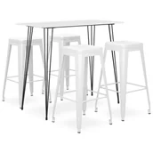 Stoły z krzesłami - vidaXL 5-częściowy zestaw mebli barowych, biały - miniaturka - grafika 1