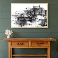 Obrazy i zdjęcia na płótnie - WYPRZEDAŻ RYSUNKÓW! Rysunek Kazimierz Dolny 50x70 cm Węgiel - miniaturka - grafika 1