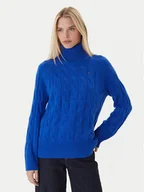 Swetry damskie - Tommy Hilfiger Golf WW0WW46791 Niebieski Regular Fit - miniaturka - grafika 1