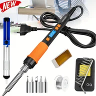 Inne - TEMU 10SZT 90W Ilibilib Zestaw do lutowania, z wyświetlaczem LCD, grzałką ceramiczną, regulowaną temperaturą C-500°C, antypoślizgowym uchwytem ABS, - miniaturka - grafika 1