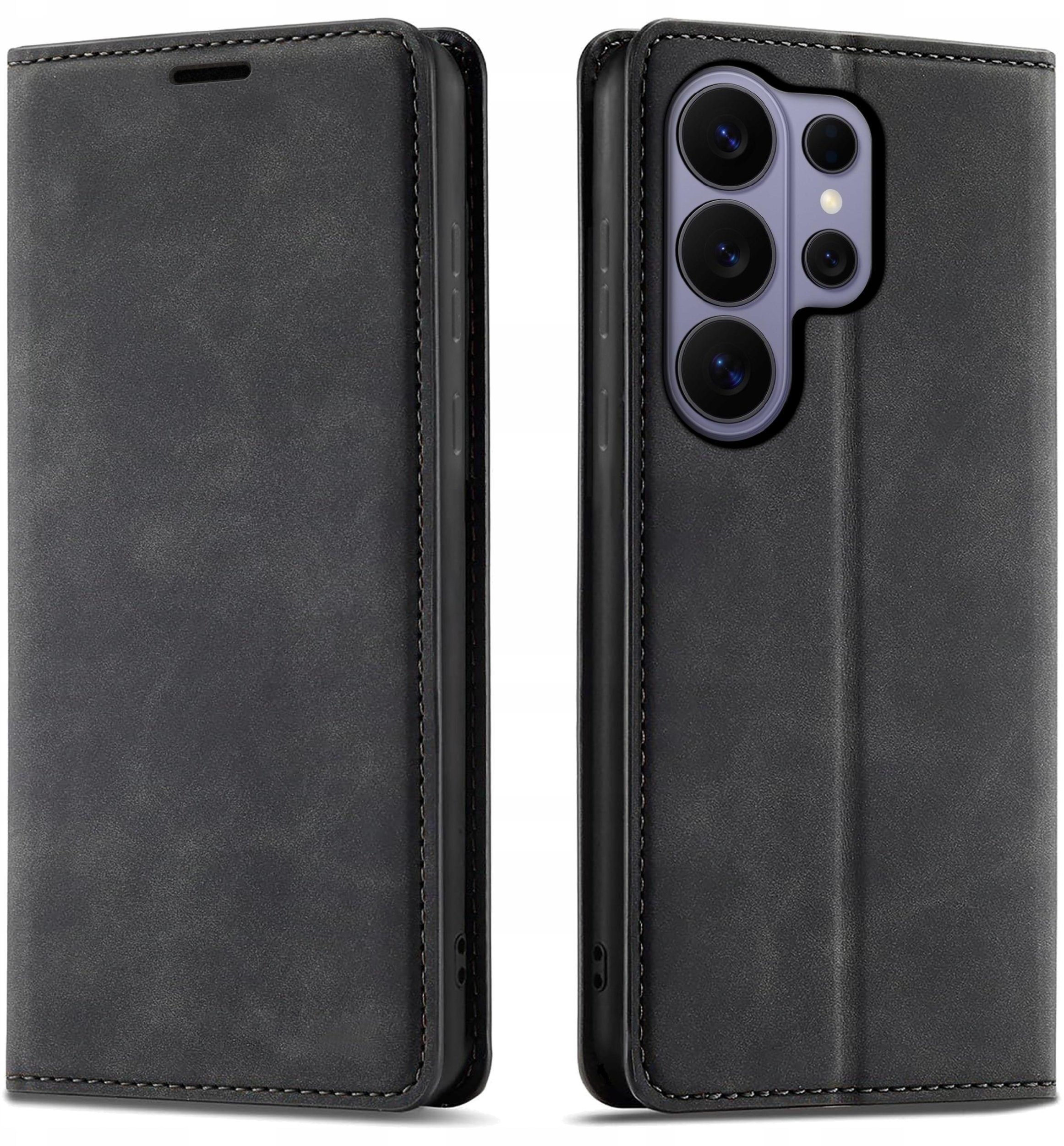 krainaGSM ETUI Z KLAPKĄ do Samsung S26 Ultra Zamykane Magnetyczne Skórzane + Szkło 9H