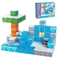 Klocki - Klocki Magnetyczne Minecraft Lodowa Chatka 77 Elementów + 2 Figurki - miniaturka - grafika 1