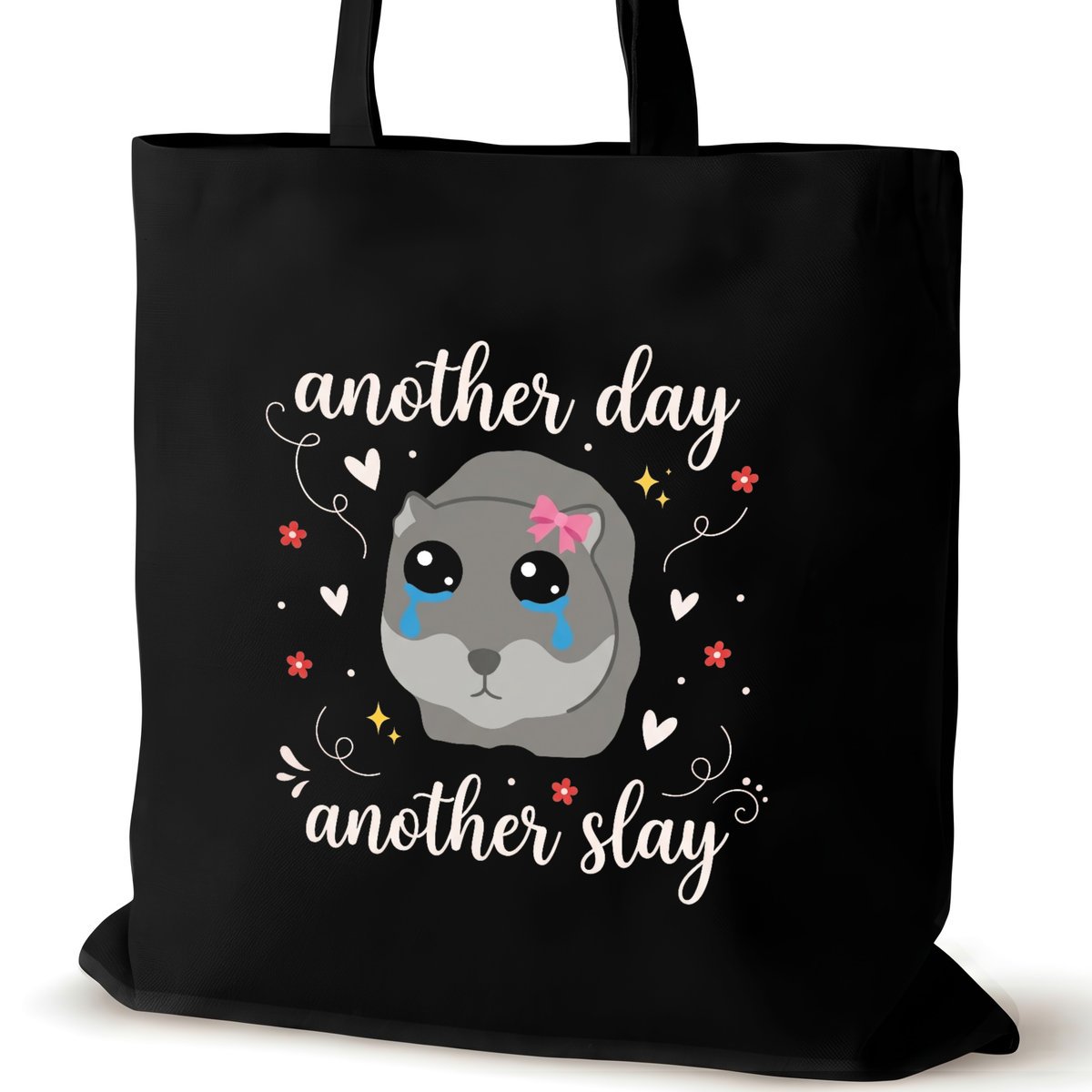 Torba bawełniana czarna dla VIRAL na ramię napisem pracy śmieszna