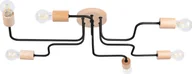 Lampy sufitowe - Żyrandol TIMBO 6 czarny 6xE27 15W stal/drewno 16.5x58x85cm Sollux Lighting - miniaturka - grafika 1
